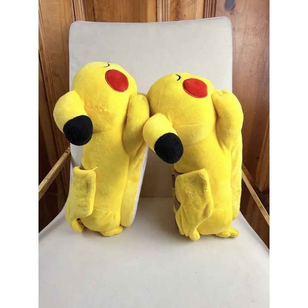 Pokémon Pikachu Plush Slip-On Slippers Yellow Non-Slip Unisex kids US 5